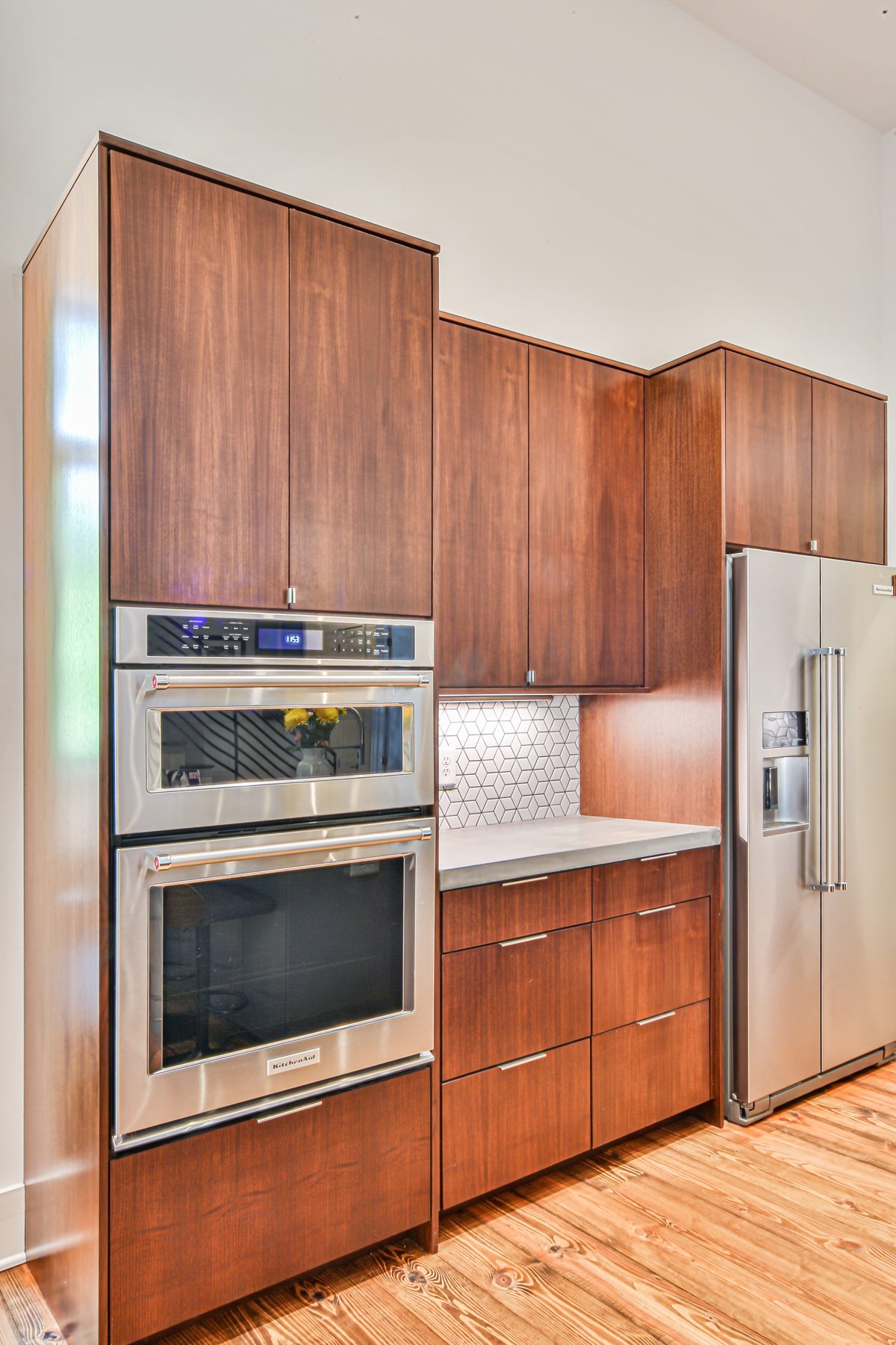 Cherry Slab-Front Kitchen