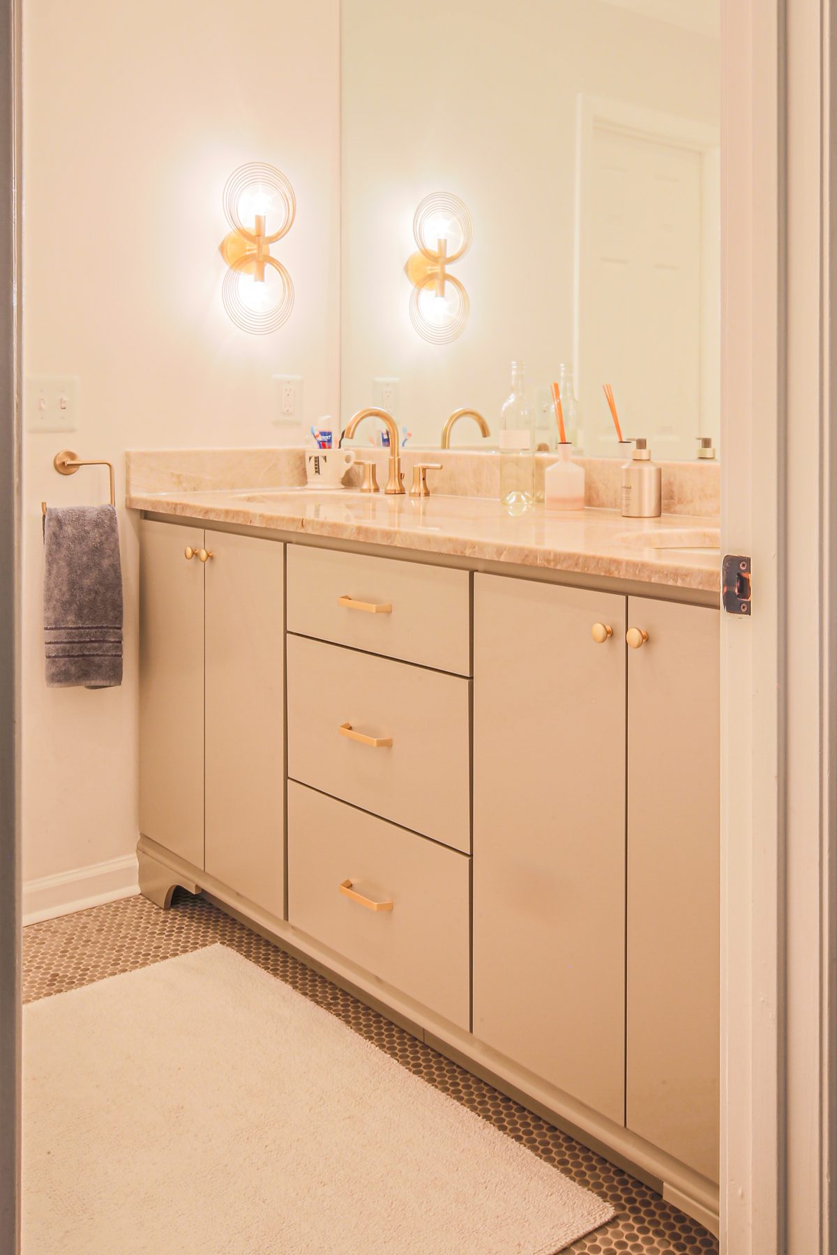 Cream Vanity with Brass