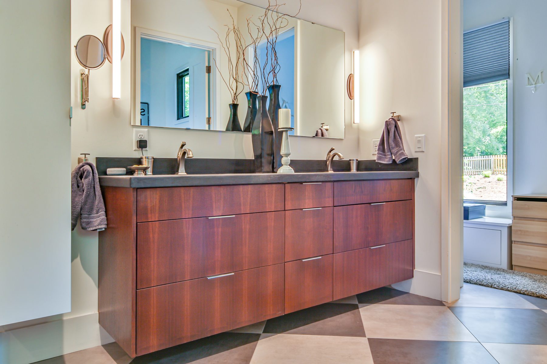 Cherry Slab Double Vanity